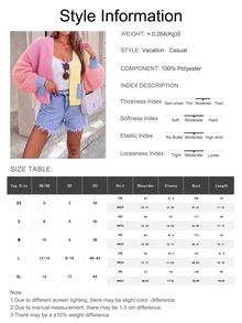 Women's Dopamine Rainbow V-Neck Knitted Cardigan, Lightweight Short Jacket Top, Loose Slouchy Sweater, Autumn/Winter - Multicolor - View 3