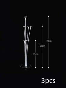 Black Balloon Table Stand Set With Round Base, Reusable Balloon Display Stand, Suitable For Tabletop And Floor Decoration, Balloon Arrangement, Sturdy Balloon Column Stand, Ideal For Halloween, Wedding, Birthday Party, Baptism, Summer Event And Celebration Occasions - Multicolor - View 12