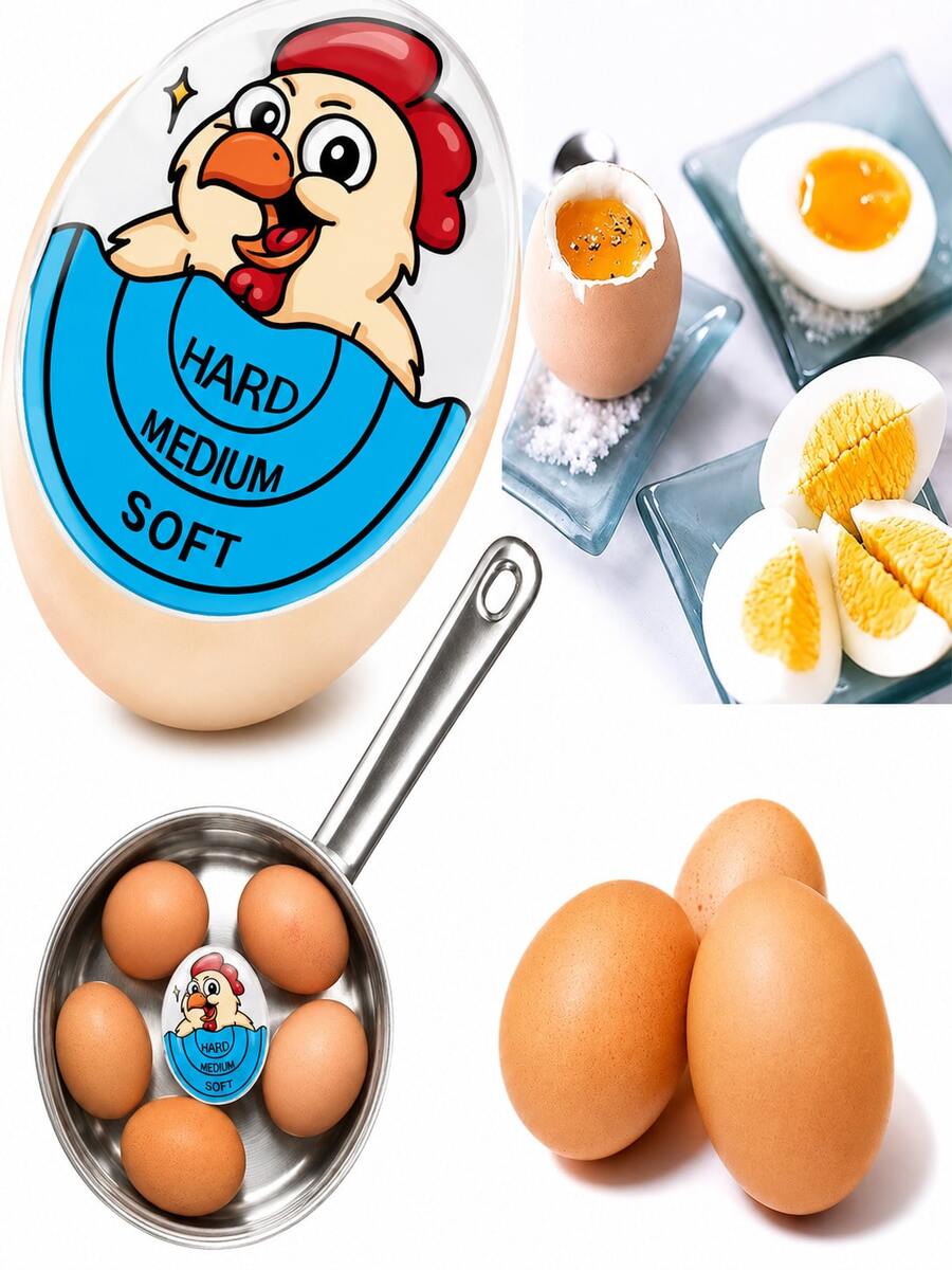 Color Changing Egg Timer, Boiled Egg Timer, Kitchen Egg Cooking Timer - Blue - View 1