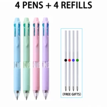 4 Paket Pulpen Ballpoint Multiwarna 4-in-1 dengan 4 Isi Ulang Gratis, Tinta Hitam Merah Biru Hijau, Pulpen Tarik dengan Pegangan Nyaman untuk Pelajar, Sekolah, Kantor, Mencatat, Menulis Jurnal, Perencanaan, dan Menulis Sehari-hari - Pencampuran Warna - View 17