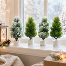 Mini Christmas Trees Christmas Decor Artificial Christmas Decorations, Christmas Tree Bottle Brush Trees Christmas Table Decorations - Multicolor - View 1