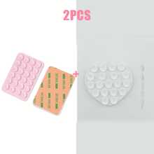 Korean Style Heart + Square Silicone Suction Cup Phone Sticker, Multi-Functional Silicone Suction Cup Compatible With All Apple And Android Phones, Great Gift For Girls - Multicolor - View 13