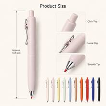 3/6/12pcs Thick Barrel Ballpoint Pens, Macaron Color Retractable Design, Comfortable Grip With Metal Clip, Smooth Writing, Suitable For Learning, Office, Back To School Gift - Sets - View 6