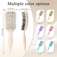 1pc Portable Curling Hair Styling Comb - Nylon Bristles, Suitable For All Hair Types, Easily Detangles And Adds Volume, Holiday Essential, Hair Care, College Must-Have - Standard Model - View 8