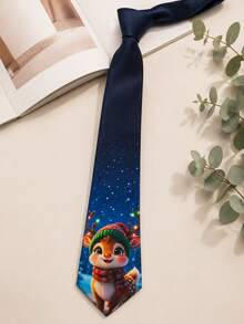 1pc Men's 8CM Christmas Tree & Santa Claus Christmas Holiday Neck Tie - Multicolor - View 5