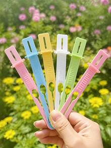 20/30/50/100pcs 16.5cm Adjustable Windproof Plastic Clothes Hanger Clips, Colorful Random Pastel Ribbed Non-Slip Hanger Straps For Secure Drying Of Clothes And Towels, Laundry Rack Accessories For Balcony, Bathroom And Laundry Room - Multiple Styles - View 6