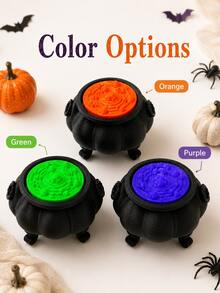 1pc Halloween Witch Cauldron Click Stress Relief Toy, Mini Black Pumpkin Pot Press Top Desktop Fidget Toy, Colorful Cauldron Desktop Decoration, Suitable For Home Office Room Party, Halloween Desktop Accessory, Seasonal Party Decoration Gift - Multicolor - View 5