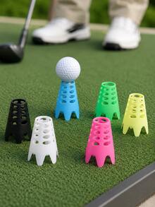 6 st höjjusterbara golfbolls-tee, återanvändbart golfbollsställ i plast, höjjusterbart tee för träningsområde, stabil tillbehör för golfträning inomhus och utomhus - Multifärgad - Visa 6