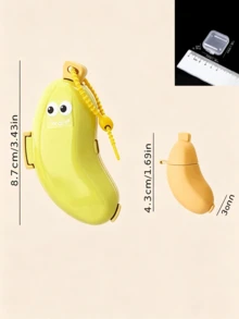 Cute Banana Shaped Toothbrush Holder Set, Plastic Portable Travel Toothpaste Squeezer, Fun Cartoon Eye Print, Hanging Rope Decoration, Dustproof Mini Storage Rack, Suitable For Travel, Camping, Bathroom Daily Use, Vacation Travel Accessory - Multicolor - View 11