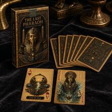 1pc Golden Dynasty Egyptian Theme Vintage Playing Cards, Gold Embossed Style, Collector Grade Cards, Ancient Egyptian Pharaoh Pattern, Creative Tabletop Game Cards, Party Game Gift - Multicolor - View 9