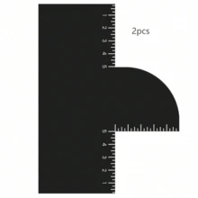 Precision Shaping And Beard Trimming Template Set, 1 Piece, Equipped With Double-Sided Hair Line Measurement Scale, Suitable For Home DIY And Barber Shop Use. It Is A Choice For Men's Facial Care And An Ideal Gift For Halloween And Christmas. - Multicolor - View 11