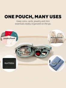 Tas Organizer Perhiasan Lipat Portabel, Kapasitas Besar dengan Banyak Kompartemen untuk Anting, Cincin, Kalung, Gelang, Anting Tusuk, Bros, Tas Penyimpanan Perhiasan Rumah Tangga dari Kain Tahan Air - MultiWarna - View 2
