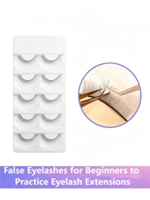 5 Pairs Practice False Eyelashes, Soft And Natural, Suitable For Beginners, Can Be Used For Eyelash Extension Teaching And Makeup Tools - Black - View 6