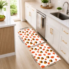 1PC Autumn Theme Printed Faux Cashmere Home Decor Rug, Warm Hand-Painted Style, Soft And Comfortable Material, Maple Leaf, Mushroom And Acorn Pattern, Non-Slip Durable, Quick-Dry Easy To Clean, Autumn Home Decor, Suitable For Entryway, Living Room, Bedroom, Foyer, Kitchen And Thanksgiving Home Decoration, Can Be Used As Kitchen Mat, Entry Mat, Kitchen Accessories, 2PCS Set - Multicolor - View 12