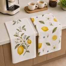 2/4/6/8pcs Lemon Kitchen Towels, Watercolor Lemon, Citrus Flower & Leaf Botanical Print, Decorative Napkins, Tea Towels & Hand Towels, Mediterranean French Country Summer Kitchen Decor, Housewarming Gift - Multicolor - View 7