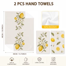 2/4/6/8pcs Lemon Kitchen Towels, Watercolor Lemon, Citrus Flower & Leaf Botanical Print, Decorative Napkins, Tea Towels & Hand Towels, Mediterranean French Country Summer Kitchen Decor, Housewarming Gift - Multicolor - View 3