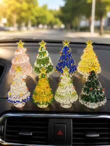 1pc Handmade Stained Glass Christmas Tree Figurine, Colorful Glass Tree Figurines, Light-Catching Mini Xmas Tree Tabletop Decor, Unique Holiday Decor For Christmas Party Home Decoration, Gift For Best Friends - 1pc - View 10