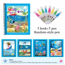 Refillable Water Pen Magic Water Painting Book, Reusable Princess Dream Theme Coloring Book, Paper And Plastic Material, Spiral Binding, Clean Drawing Activity Toy For Kids, Suitable For Travel, Birthday, Holiday Gifts - Multicolor - View 15