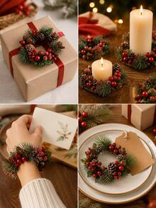 10/20/50pcs Artificial Pine Branch Floral Stems, Green Christmas Pine Branches, Suitable For Wreaths, Garlands, Christmas Trees And Gift Wrapping Decoration, Faux Evergreen Tree Branches, Used For Holiday Crafts, DIY Floral Arrangement, Tabletop Centerpiece Decoration, Winter Party, Home Decor Supplies - Multi-color - View 3