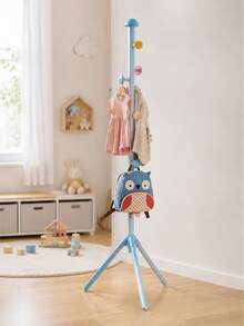 1pc 65inch/165cm Colorful Iron Free-Standing Coat Rack With 7 Mushroom-Shaped Hooks, Cute Macaron Color Space-Saving Clothes Rack, Rounded Hooks, Stable Tripod Base, Suitable For Bedroom, Dorm Or Entryway To Hang Clothes, Hats And Bags - Multiple Styles - View 3