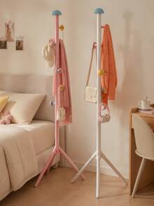 1pc 65inch/165cm Colorful Iron Free-Standing Coat Rack With 7 Mushroom-Shaped Hooks, Cute Macaron Color Space-Saving Clothes Rack, Rounded Hooks, Stable Tripod Base, Suitable For Bedroom, Dorm Or Entryway To Hang Clothes, Hats And Bags - Multiple Styles - View 7