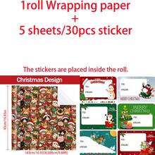 1 Set Cat Theme Wrapping Paper, Suitable For Christmas Gifts (Includes Stickers), Single-Sided Print, Christmas Cat, Christmas Hat, Sweater And Decorative Patterns, Multi-Color Gift Wrapping Paper, Suitable For Birthday, DIY Crafts, Party Decoration, Cat Lovers - Kitten - View 7