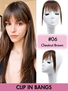Wispy Clip-In Bangs Human Hair Natural Straight Bangs Hair Pieces Real Forehead Coverage Seamless Bangs For Women Daily Commute Party Wedding Style Multi-Color Optional Reusable Dyeable Easy Apply Soft And Shiny Autumn Travel Festival Christmas - Multicolor - View 20