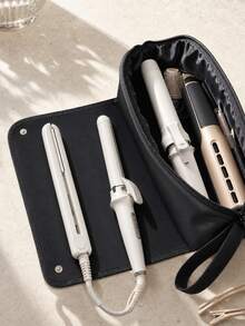 Heat-Resistant Hair Tool Storage Bag - Travel Felt Organizer Bag With Heat-Insulating Pad, Suitable For Curling Irons, Straighteners, Flat Irons, Blow Dryers And Styling Tools, Compact Storage Bag, Durable Fabric, Multi-Compartment Design, Travel Hair Accessories, Fashion Design, Secure Zipper Closure, Straightener And Curler Set, Pencil Case, Convenient For Travel - Multicolor - View 8