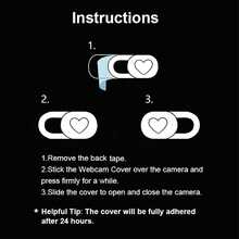 1/3/6pcs Pink Heart-Shaped Camera Cover Slide, Waterproof Shockproof Scratch-Resistant Full Coverage For Phone And Computer Lens - Three-color Heart - View 7