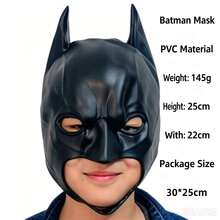 1pc Realistic Bat Hero Full Head Mask, PVC Soft Superhero Helmet, Size 25*22 Cm, Weight 145g, With Pointed Ears Cosplay Accessory, Suitable For Halloween, Theme Party, Costume Party, Photo Prop - Multicolor - View 2
