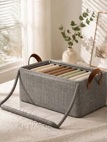3/1 Pc Lidded Storage Box, 47x28x20cm Foldable Clothes Organizer Bin, Stackable Dustproof Storage Container For Underwear Pants Wardrobe, Large Capacity For Bedroom Closet Dorm Shelf, Space Saving Home Organization, Toy Storage, Housewarming Gift - Multicolor - View 5