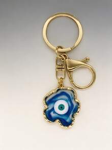 Asymmetrical Blue Evil Eye Keychain, Women's Keychain, Suitable For Handbags, Car Keychains, Lucky Guardian Accessory, Fits Daily Outfits, Halloween Gift, Christmas Holiday Party Gift - Multicolor - View 5