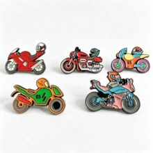 1-5pcs Motorcycle Metal Brooch Set, Personalized Badge Accessories, Backpack & Denim Jacket Decoration, Suitable For Vacation, Holiday, Daily Wear And Gifting - Multicolor - View 11