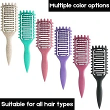 1pc Portable Curling Hair Styling Comb - Nylon Bristles, Suitable For All Hair Types, Easily Detangles And Adds Volume, Holiday Essential, Hair Care, College Must-Have - Standard Model - View 1