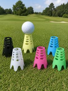 6 st höjjusterbara golfbolls-tee, återanvändbart golfbollsställ i plast, höjjusterbart tee för träningsområde, stabil tillbehör för golfträning inomhus och utomhus - Multifärgad - Visa 9