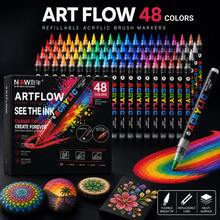 1pc 12/24/36/48 Colors Soft Tip Acrylic Marker Pens, Smooth Ink Flow, Strong Coverage, Suitable For Stone, Wood, Canvas, Ceramic And Multiple Materials, Art Student Hand Drawing, Graffiti, Creative DIY Painting, Watercolor Brush Set - Marker - View 7