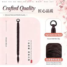 Nova Peruca Estilo Chinês para Maquiadores, Trança de Espinha de Peixe da Noiva Xiuhe, Cabelo Trançado Qipao, Acessório de Cabelo com Trança Torcida Feito à Mão Pré-Pronto - Preto - Visão 2