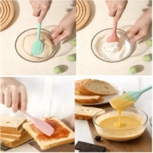 1/3pcs Silicone Scraper Set, Small Heat-Resistant Silicone Scraper, Flexible For Kitchen Baking, Cooking, Mixing And Scraping, Seamless One-Piece Design - Multicolor - View 3