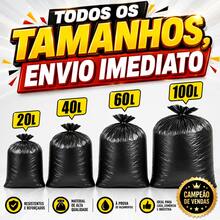 Saco de Lixo 20/40/60/100/150 Litros Alta Qualidade com 100/50/25 unidades - Saco de Lixo - Visão 2