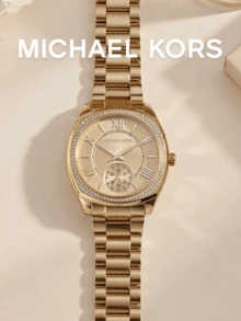 Women's Quartz Watch Cushion Square‑Round Case Double‑Row Crystal‑Paved Bezel Champagne Dial Single Sub‑Dial Fashion For Daily Office Timepiece - one-size - View 5