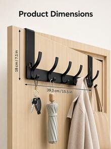 1pc Space-Saving Over-The-Door Hook, No Drilling Required, Premium Aluminum Alloy Material, Easy Installation, Multi-Purpose Hook, Suitable For Bathroom And Bedroom, Multi-Functional Storage Solution - Multiple Styles and Colors - View 3
