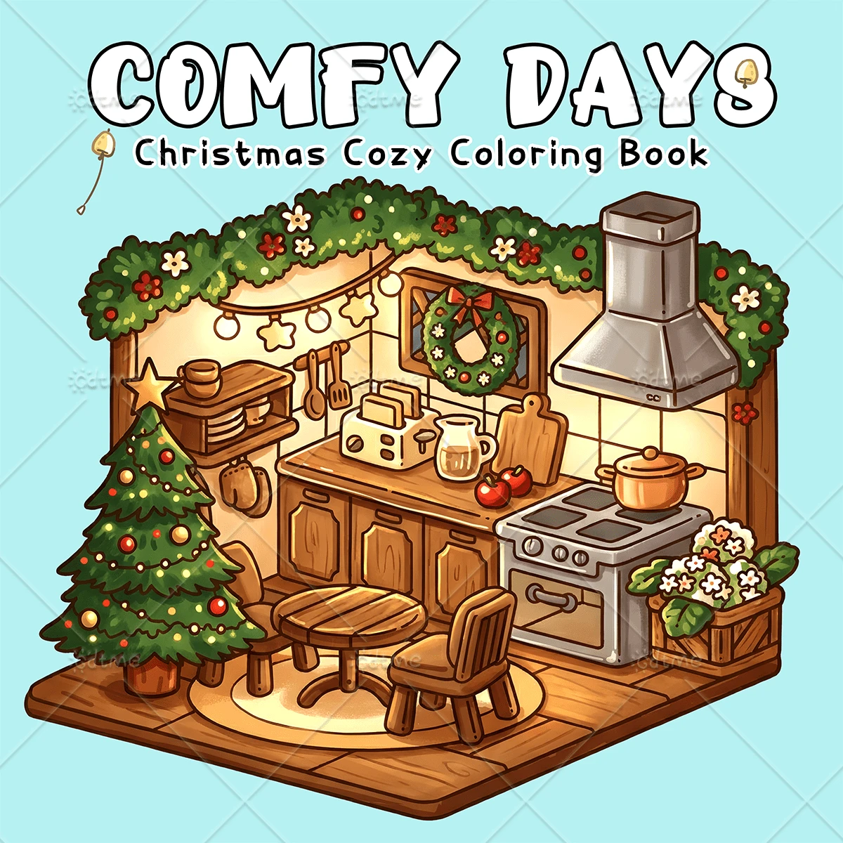 Comfy Days Christmas Cozy Coloring Book For Adults, Large Print Warm Festive Cozy Home Kitchen Illustrations, 120g Thick Inner Pages, Stress‑Relief Relaxing Holiday Activity Book, Wonderful Christmas Gift Idea