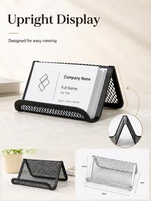 Desktop Business Card Holder, Metal Mesh Business Card Holder With Card Storage And Phone Stand, Compact Desktop Organizer, Suitable For Office, Reception Desk, Front Desk, Home Office, Office Desk Accessories, Desktop Storage, Office Essentials - Multicolor - View 8