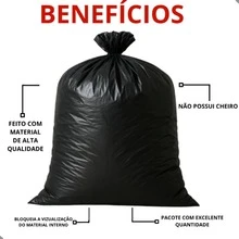Saco de Lixo 20/40/60/100/150 Litros Alta Qualidade com 100/50/25 unidades - Saco de Lixo - Visão 3