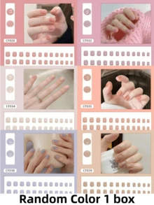 Short Square Solid Color Press-On Nails, Brown Light Brown Khaki Camel, Perfect Fit Short Acrylic Fake Nail Set, Suitable For Women Girls Daily Work, Holiday Party And Other Occasions - Multicolor - View 10