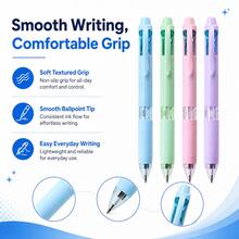 4 Paket Pulpen Ballpoint Multiwarna 4-in-1 dengan 4 Isi Ulang Gratis, Tinta Hitam Merah Biru Hijau, Pulpen Tarik dengan Pegangan Nyaman untuk Pelajar, Sekolah, Kantor, Mencatat, Menulis Jurnal, Perencanaan, dan Menulis Sehari-hari - Pencampuran Warna - View 7