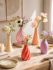 1pc/5pcs Mini Vase Set, Colorful Small Vases, Suitable For Single Stem Flowers, Dried Flowers And Artificial Flowers, Modern Desktop Decor, Suitable For Living Room, Bedroom, Office, Windowsill, Dining Table, Wedding Centerpiece Decor, Home Decor And Housewarming Gift - Multiple Styles - View 4