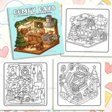 Comfy Days Christmas Cozy Coloring Book For Adults, Large Print Warm Festive Cozy Home Kitchen Illustrations, 120g Thick Inner Pages, Stress‑Relief Relaxing Holiday Activity Book, Wonderful Christmas Gift Idea - Christmas Cozy Coloring Book - View 7