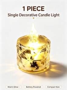 LED Electronic Candle Light Ins Rose Tea Wax Transparent Crystal Night Light Proposal Atmosphere Lamp - Candle - View 13
