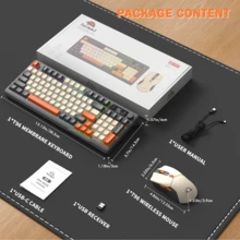 T96 Smart Display Wireless Gaming Keyboard & Mouse Set, 94-Key LED Backlit Rechargeable Silent Membrane Keyboard With Knob, 2000mAh Battery, 6-Button 4KDPI Mouse - View 10
